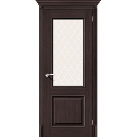 Дверь межкомнатная экошпон Классико-33 Wenge Veralinga/White Сrystal