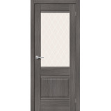 Дверь межкомнатная экошпон Прима-3 Grey Veralinga / White Сrystal