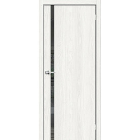 Дверь межкомнатная экошпон Браво-1.55 White Dreamline / Mirox Grey