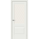 Дверь межкомнатная Эмалит Прима-3 White Matt / White Сrystal