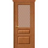 Межкомнатная дверь из массива М5 Т-05 (Светлый Лак) / Кристалл