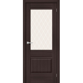 Дверь межкомнатная экошпон Прима-3 Wenge Veralinga / White Сrystal