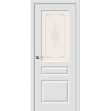 Межкомнатная виниловая дверь Скинни-15 П-23 (Белый) / Худ.