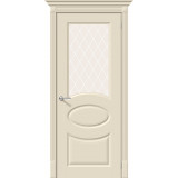 Межкомнатная дверь Эмаль Скинни-21 Cream / White Сrystal
