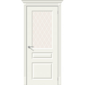 Межкомнатная дверь Эмаль Скинни-15.1 Whitey / White Сrystal