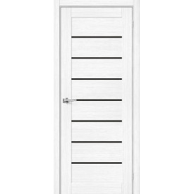 Межкомнатная дверь экошпон Браво-22 Snow Melinga / Black Star