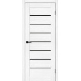 Межкомнатная дверь экошпон Браво-22 Snow Melinga / Black Shine