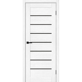 Межкомнатная дверь экошпон Браво-22 Snow Melinga / Black Shine