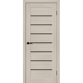 Межкомнатная дверь экошпон Браво-22 Cream Melinga / Black Shine