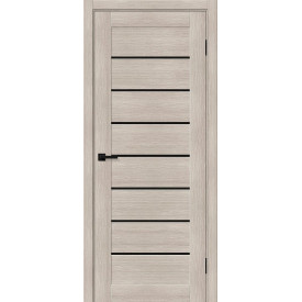 Межкомнатная дверь экошпон Браво-22 Cappuccino Melinga / Black Shine