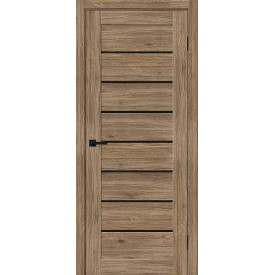 Межкомнатная дверь экошпон Браво-22 Original Oak / Black Shine