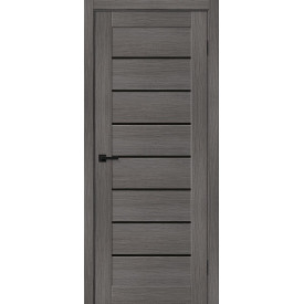 Межкомнатная дверь экошпон Браво-22 Grey Melinga / Black Shine