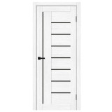 Межкомнатная дверь экошпон Браво-29 Snow Melinga / Black Shine