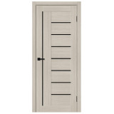 Межкомнатная дверь экошпон Браво-29 Cream Melinga / Black Shine