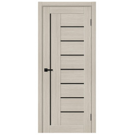 Межкомнатная дверь экошпон Браво-29 Cream Melinga / Black Shine