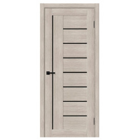 Межкомнатная дверь экошпон Браво-29 Cappuccino Melinga / Black Shine