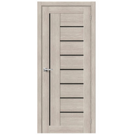 Межкомнатная дверь экошпон Браво-29 Cappuccino Melinga / Black Star