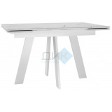 Стол DikLine SKM120 Керамика Белый мрамор/подстолье белое/опоры белые (2 уп.)