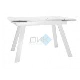 Стол DikLine SKL140 Керамика Белый мрамор/подстолье белое/опоры белые (2 уп.)