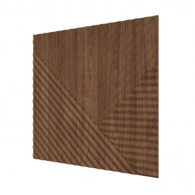 Стеновая квадратная панель Пирамида МДФ Ликорн Орех-темный