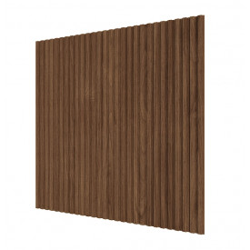 Стеновая квадратная панель Полосы МДФ Ликорн Орех темный