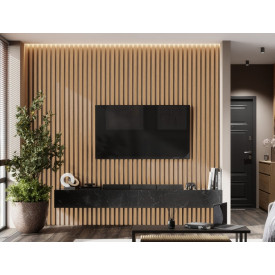 Рейка для стены с отделкой МДФ Ликорн РП-2.16.2800 Ясень выбеленный