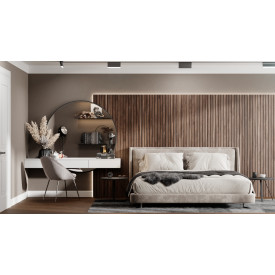 Реечная стеновая панель МДФ Ликорн Орех американский РП-1.П.16.2800 – правая завершающая рейка