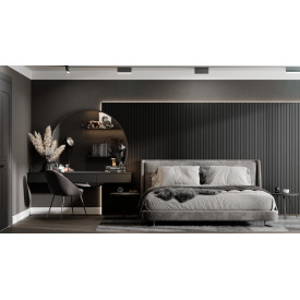 Реечная стеновая панель МДФ Ликорн Чёрная матовая РП-1.П.16.2800 – правая завершающая рейка