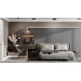 Реечная стеновая панель МДФ Ликорн Тёмно-серая матовая РП-1.Л.16.2800 – левая начальная рейка