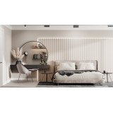 Реечная стеновая панель МДФ Ликорн Кремовая матовая РП-1.Л.16.2800 – левая начальная рейка