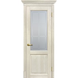 Дверь ПВХ Мариам Тоскана-1 Бьянко Сатинат с художественным рисунком решетка