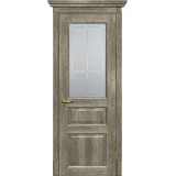 Дверь ПВХ Мариам Тоскана-2 Гриджио Сатинат с художественным рисунком решетка