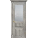 Дверь ПВХ Мариам Тоскана-2 Чиаро гриджио Сатинат с художественным рисунком решетка