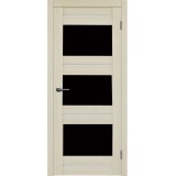 Двери Matadoor ЭкоШпон Мурена капучино черное стекло