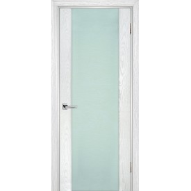 Дверь шпонированная Текона Страто 02 со стеклом Ясень айсберг